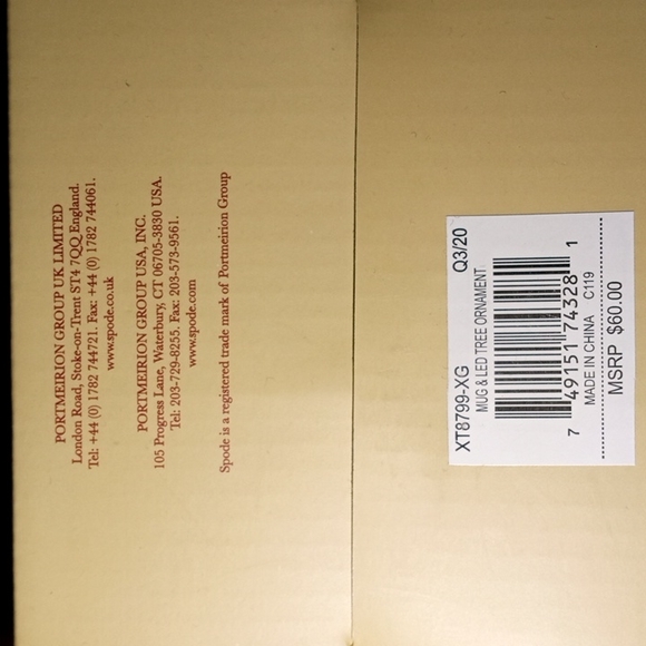 Boxed 2 pc Spode Christmas Tree Mug & LED Christmas Tree Ornament New in box - Picture 2 of 6